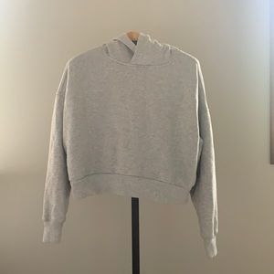 grey cropped hoodie